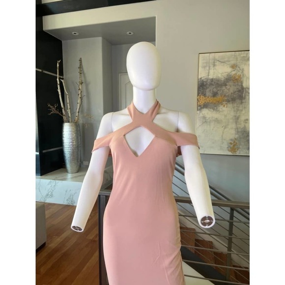 Nookie Hollywood Midi Dress in Blush Pink - Picture 3 of 13